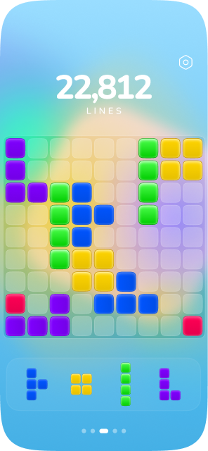 Game screen, theme 3, score 22,812 lines