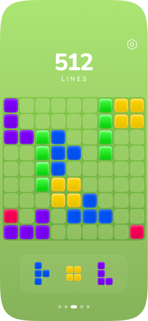 Game screen, theme 6, score 512 lines